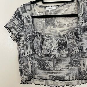 Torrid Tarot Print Women's Blouse - Black and White